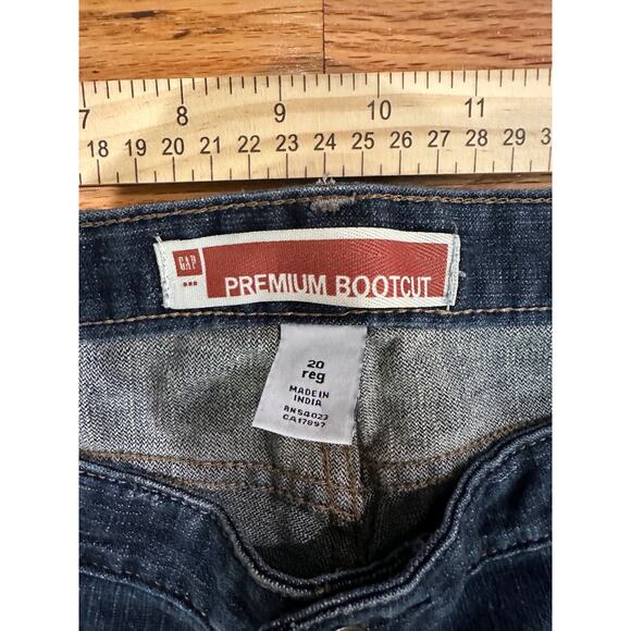 Gap Womens Premium Bootcut Jeans sz 20 Medium Wash Distressed Cotton Blend Denim - Picture 7 of 8